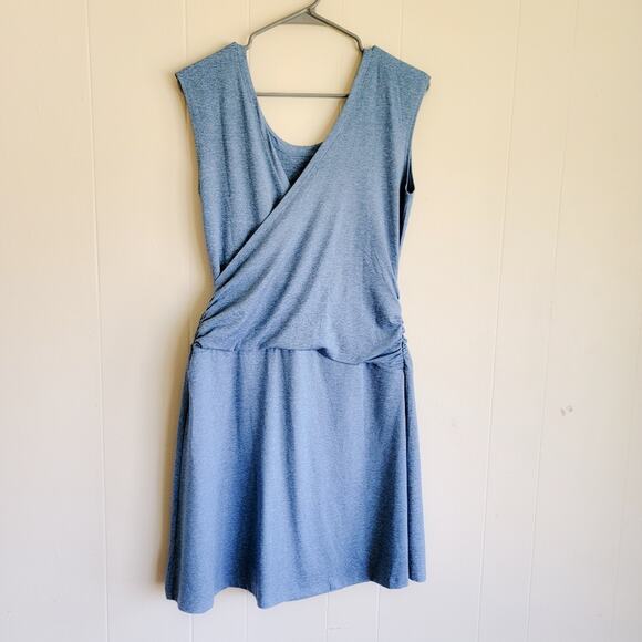 Patagonia Seabrook Twist Front Heather Blue Mini Dress - Picture 3 of 5